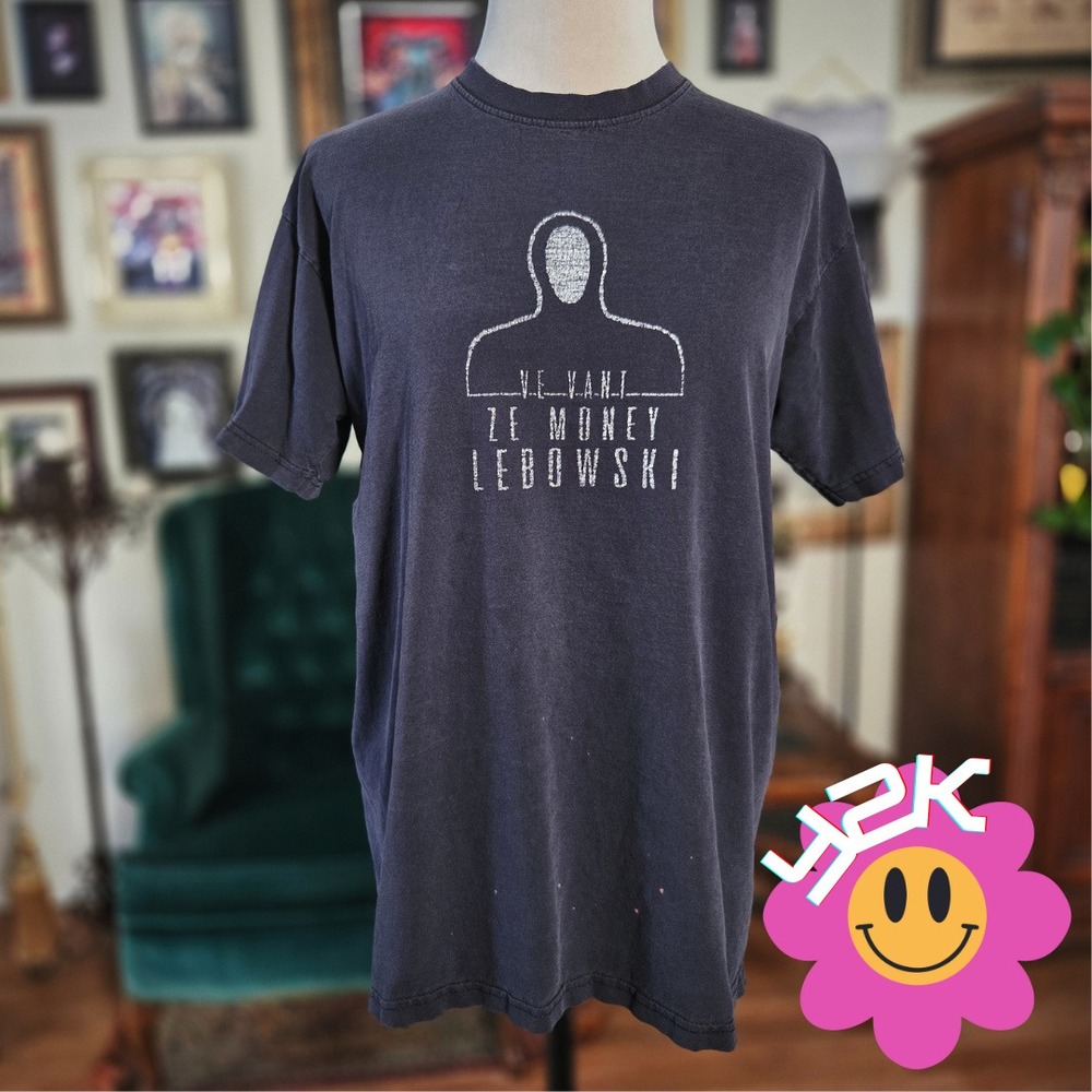 Big Lebowski Shirt Vintage Y2K Fruit of the Loom Nihilist Movie Tee Black L